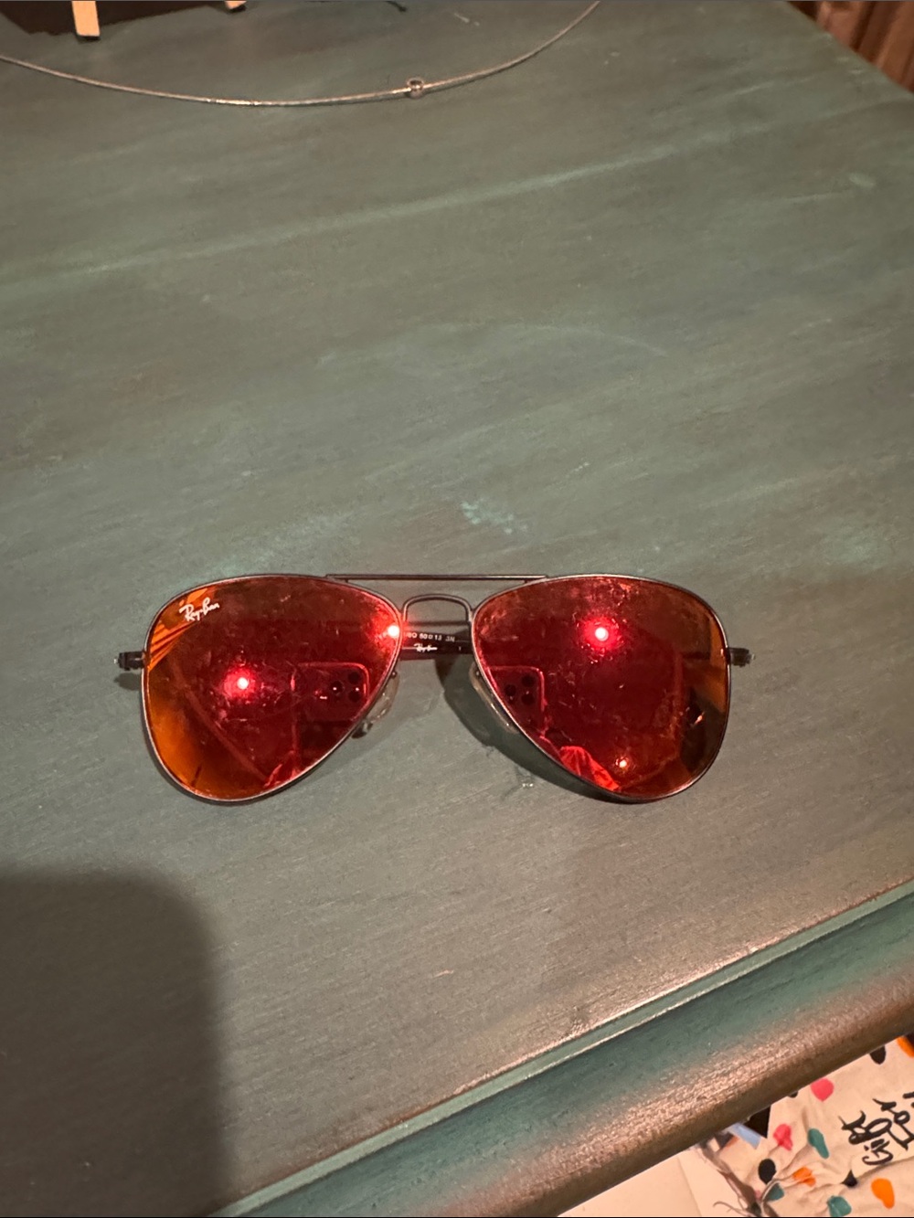 Ray-Ban Aviator Sunglasses with Red Lenses